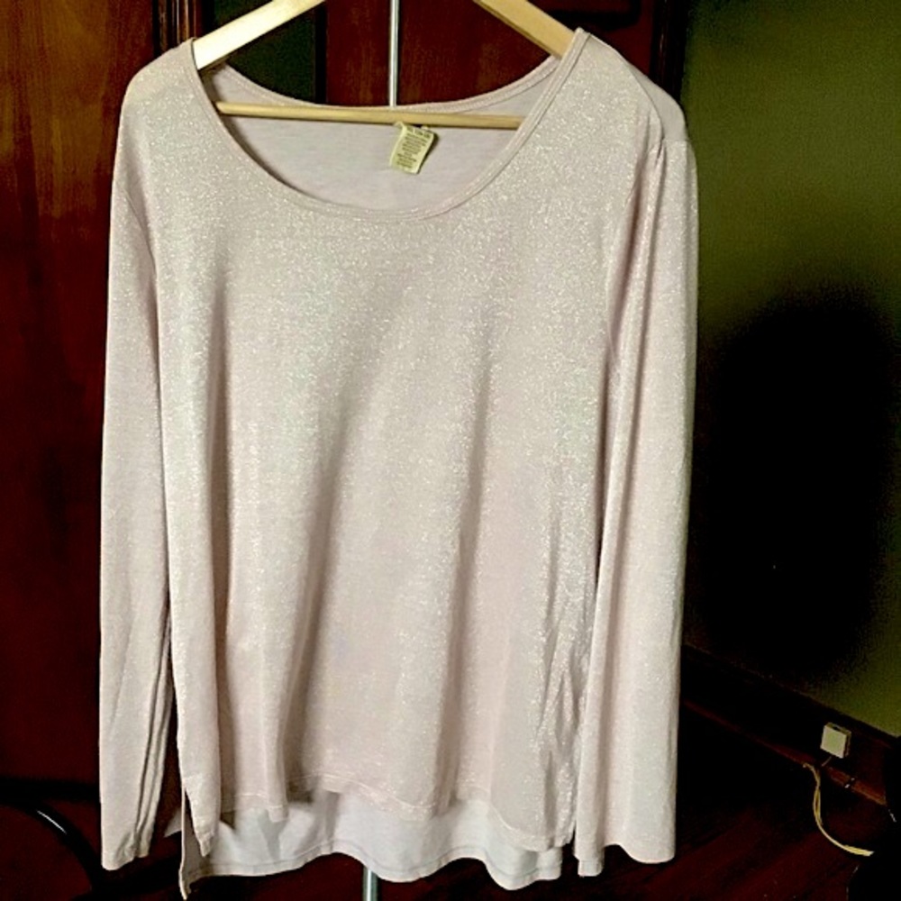 Sparkly Light Pink Faded Glory Long-sleeved Tee
